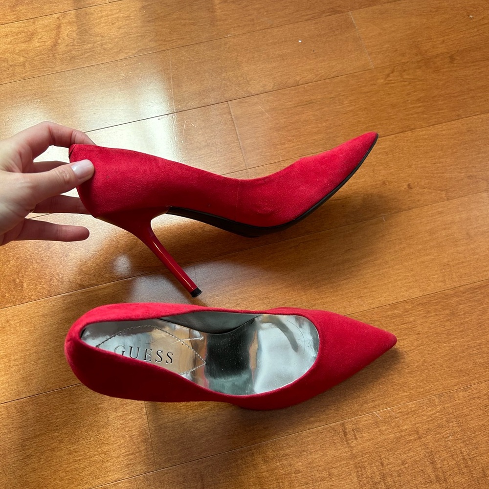 Suede Guess heels.